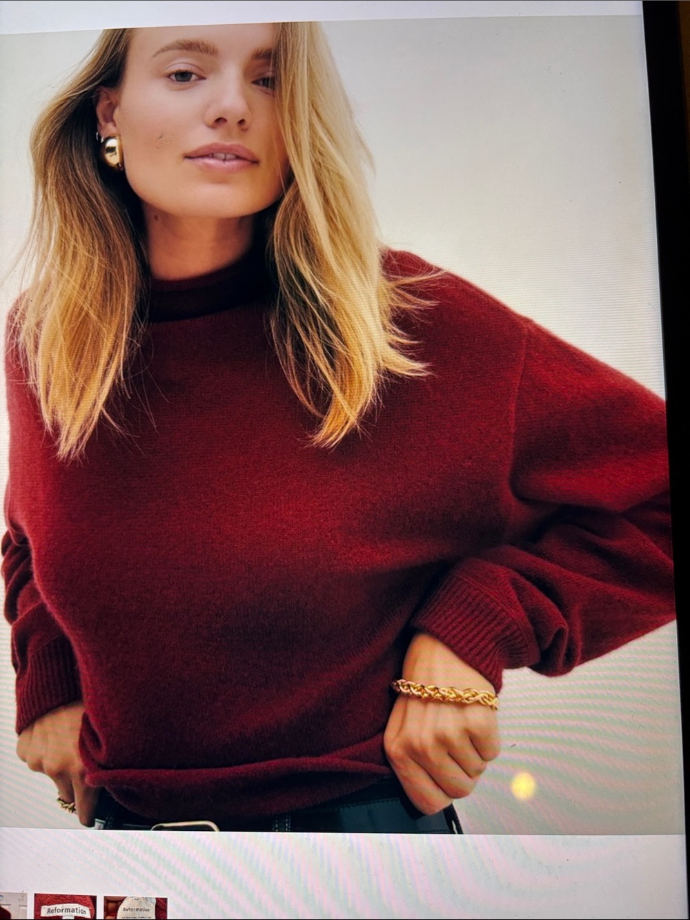 Reformation cashmere cropped sweater S